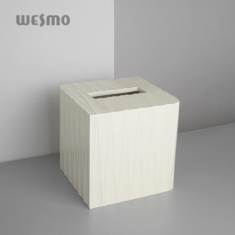 Kitchen Items Home And Household Accessories Luxurious White Polyresin Tissue Holder Box